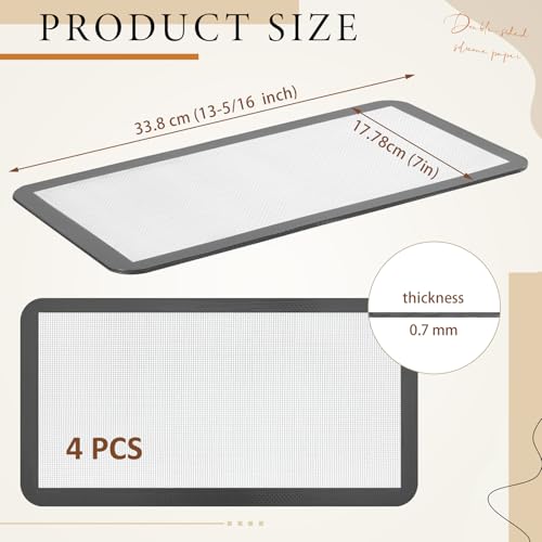 Image of 4 Pcs Silicone Baking Mats Bulk Compatible with Harvest Right Freeze Dryer