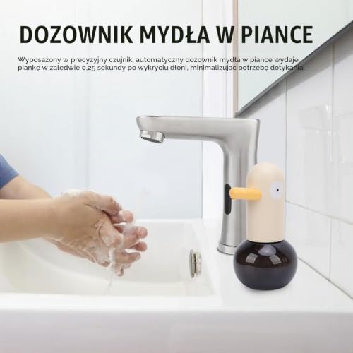 Automatyczny Dozownik Mydła w Pianie – Bezdotykowy Dozownik Mydła w Piance, Kaczka z Kreskówek, Akumulatorowy Automatyczny Dozownik Mydła do Kuchni, łazienki, Restauracji (Typ 2)