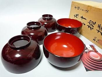 ★年輪漆器　 本漆塗り　お吸い物椀　5客セット★ ☆年輪漆器 本漆塗りお吸い物椀5客セット☆