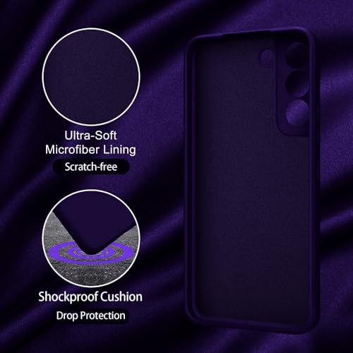 Image of Back Cover for Samsung Galaxy S22 5G | Full Camera Protection | Premium Liquid Silicon Case | Flexible Bumper Case for Samsung Galaxy S22 5G (Dark Purple)