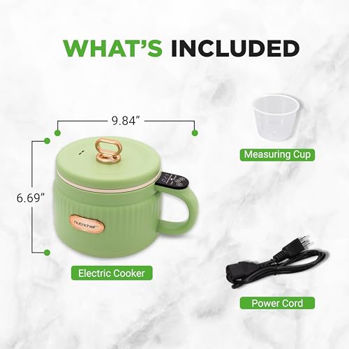 image for NutriChef 1.6 QT Portable Electric Rice Cooker & Lunch Maker | Multi-F