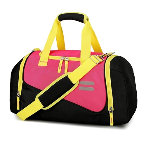 Image of Urbanstand Gym Bag for Men & Women - 30L Duffel Bag with Shoe Compartment, Weekender Water Resistant Sports Duffle Bag for Travel, Fitness & Workouts, Pink Yellow