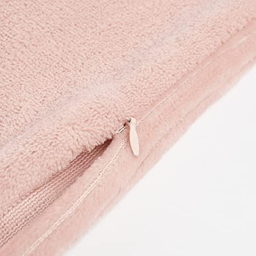 Brentfords Ribbed Corduroy Pack of 4 Cushion Covers 45 x 45 cm Soft Jumbo Cord Fleece Sofa Chair Textured, 18" x 18" - Blush Pink