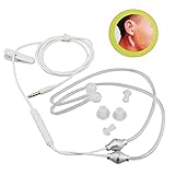 Auriculares intraurales, auriculares estéreo anti radiación con sonido HiFi, tubo de aire de 3,5 mm con auriculares aislantes de ruido, micrófono integrado para teléfono móvil, blanco
