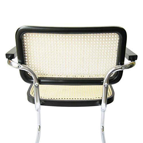 Marcel Breuer Cesca Cane Chrome Arm Chair In Black #TOP4
