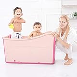Bañeras Bañeras Grandes y Plegables Bañera for niños Adultos Bebé de plástico Bañera portátil for Agua Caliente con Hielo Interior al Aire Libre Hogar SPA Remojo (Color : Pink)