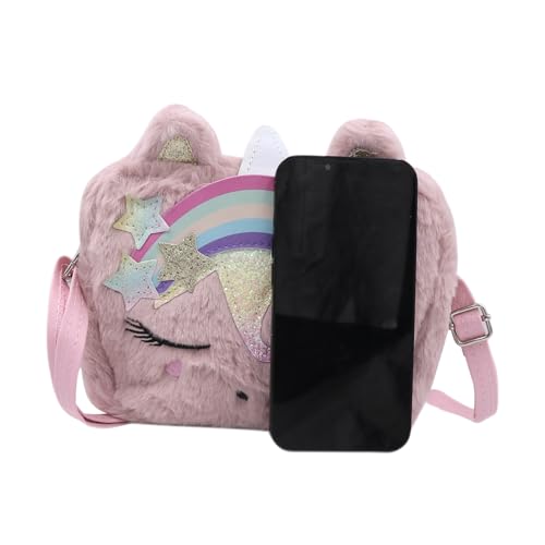Cute Unicorn Crossbody Purse Pink Fluffy Satchel Shoulder Bag Animal Plush Messenger Bag Kawaii Purse Unicorn Gift3