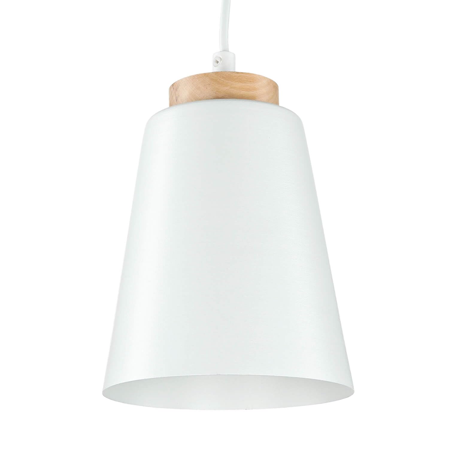Licht-Erlebnisse Pendellampe Aus Metall & Holz – Weiß, Ø14 Cm, E27 & 100 Cm Hängend