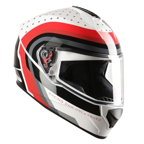 Image of TVS Racing Phantom Series Full Face Dual Visor Helmet for Men | Premium Bike Helmets with ABS Shell, UV Paint | Quick Release System | Aerodynamic Design | DOT & ISI Certified