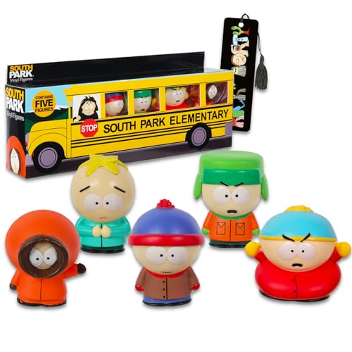 South Park Lot de 5 Mini Figurines – Lot de 5 Figurines pour Cupcakes y Compris Cartman, Stan, Kenny, et Plus Encore | Ensemble de Fournitures de fête et Marque-Page