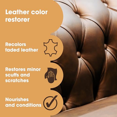 The Original Leather Recoloring Balm by Furniture Clinic - Dark Brown Leather Dye for Furniture, Couches & Car Seats - Restore Scratched, Faded, & Damaged Surfaces by Furniture Clinic - Image 2