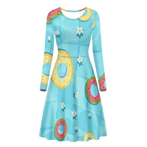 Robe longue robe invité mariage Cumagical Donuts Flower Blue taille M contre le froid du soir