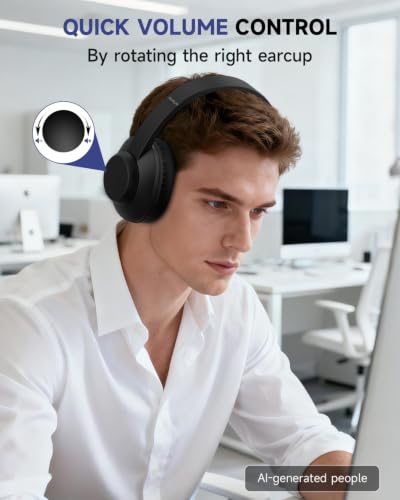 Image of AOC USB Headset with Microphone for PC, Over-Ear Wired Headphones with Mic, Noise-Cancelling Boom, 40mm Audio Drivers, USB-A /C Compatibility for Office, Call Centers & Online Meetings (Black)