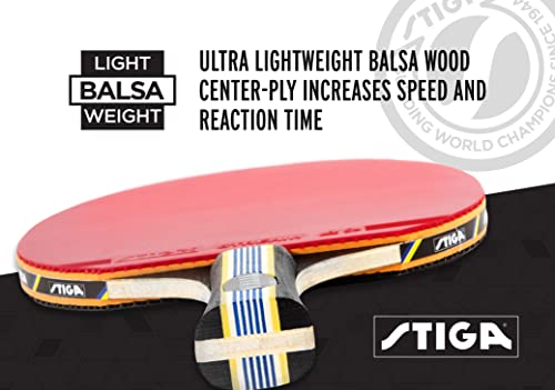 Stiga Titan Performance Ping Pong Paddle - 5-Ply Ultra-Light Blade - 2Mm Premium Sponge - Flared Handle For Premium Grip - Performance Table Tennis Racket For Advanced Play #TOP3