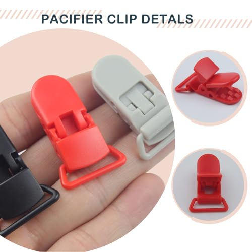 Image of 50-Pack Pacifier Clip Replacement Ends - BPA-Free Plastic Fasteners for DIY Baby Crafts, Sewing Bibs & Blankets Straps (10 Color)