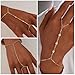 3PCS 14K Gold-Plated Hand Chain Bracelets for Women, Stack Bracelets Set Adjustable, Dainty Ring Bracelet Hand Chain