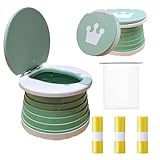 Travel Potty for Toddler, Portable and Foldable Toilet, Apply to Seat Emergency Toilet for Car, Camping, Outdoor, Indoor (green, small)