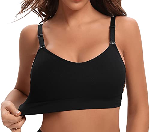 Image of Suekaphin 5Pack Seamless Nursing Bra Women Maternity Breastfeeding Pregnancy Support Full Coverage Bralette Padded Cups