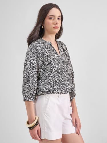 Image of Tokyo Talkies Women Tops for Woman|Women Oversized Fit Crop Top Shirt|Comfortable Premium Korean Button Down | Workwear Top for Office & Casual Outfit