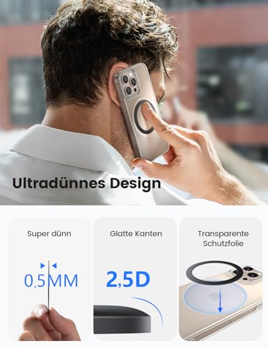Lamicall 4 Stück für MagSafe Ring Aufkleber Metallring - [Stabil & Ultradünn] Selbstklebender Magnetring für Handyhülle, Metall Magnet Ring für iPhone 17 16 15, MagSafe-Zubehör (Nicht Magnetisch) 4