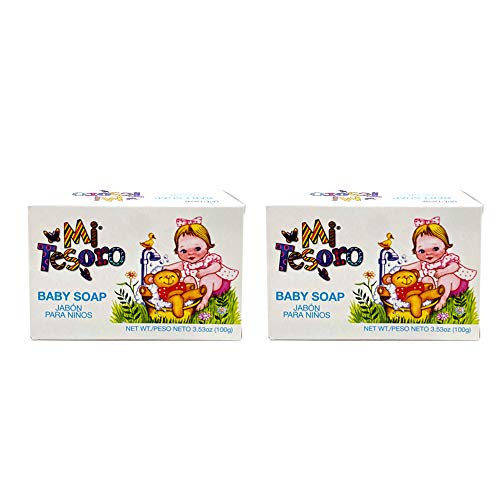 Mi Tesoro Baby Soap. For Sensitive Skin. Fresh Scented, Soft Feeling. Sulfate Free and Hypoallergenic. 3 Oz. Pack of 2