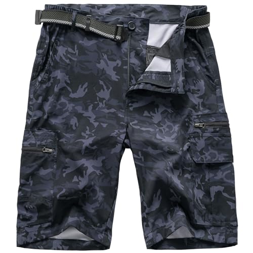 Image of Jessie Kidden Mens Cargo Shorts Expandable Waist Quick Dry Hiking Shorts