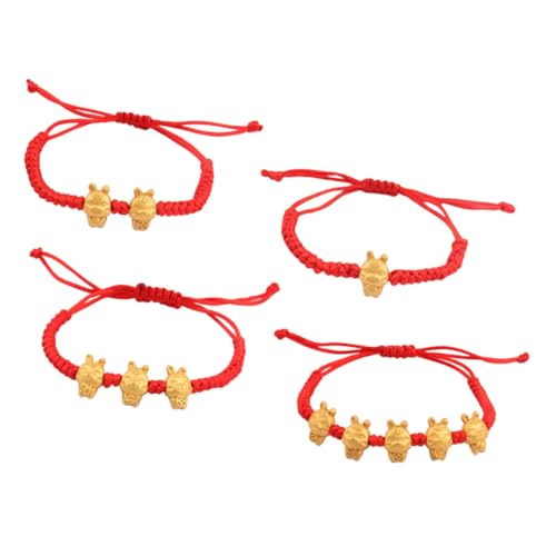 Bracelet lapin en corde tressée porte-bonheur élégant pour femme