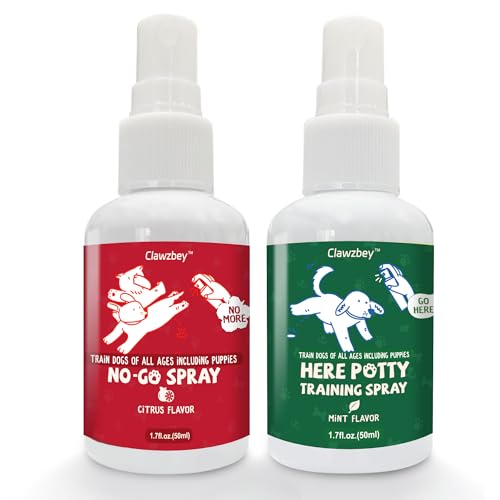 Clawzbey Dog Potty Spray Set, No-Go Spray & Here Potty Training Spray, Puppy Essentials, Stops...