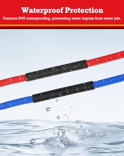 YOOPIN 440 Stück Schrumpfschlauch Set, 3:1 Schrumpfung, IP65 Schrumpfschlauch Wasserdicht, 7 Größen Schrumpfschlauche mit Kleber, Isolierschlauch für Elektrische Isolierung