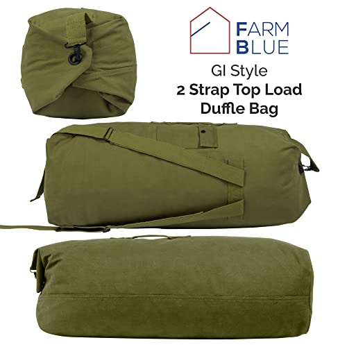 Image of Farm Blue 2 Strap Military Travel Duffle Bag, Olive Drab, L, Classic