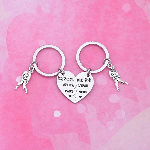 Myospark Zom-Bie Apocalypse Partners Broken Heart Keychain Set Walking Dead Gift For Bff Best Friends Partners (Zom-Bie Apocalypse Partners Keychain Set) #TOP1