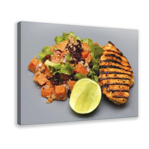 Toile Poulet Grillé affiche murale pour revitaliser un mur de bureau blanc