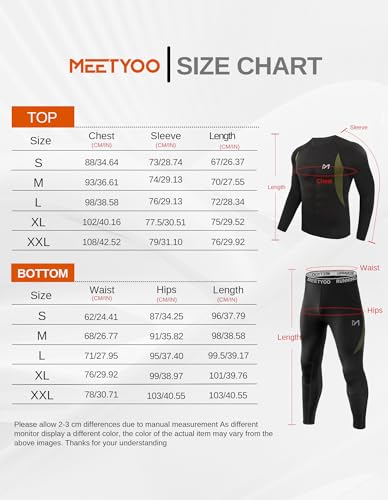 MEETYOO Herren U1 Basisschicht-Set, Schwarz, L