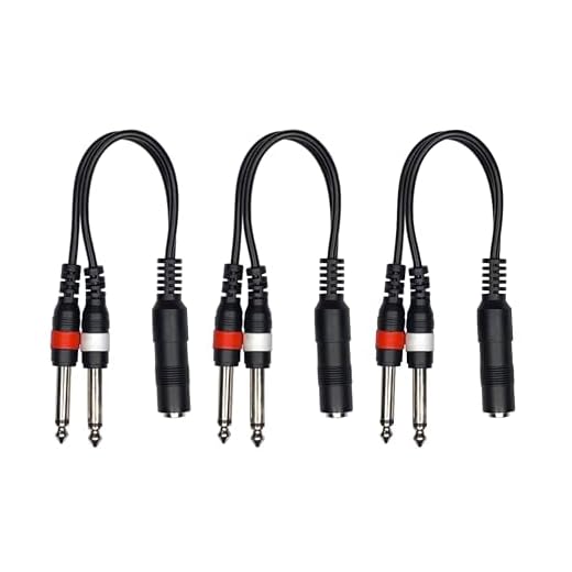 Kurrent Electric 1/4 Inch Stereo TRS Female to 2 X 1/4 Inch Male Mono Y Splitter Break-Out Cable (3)