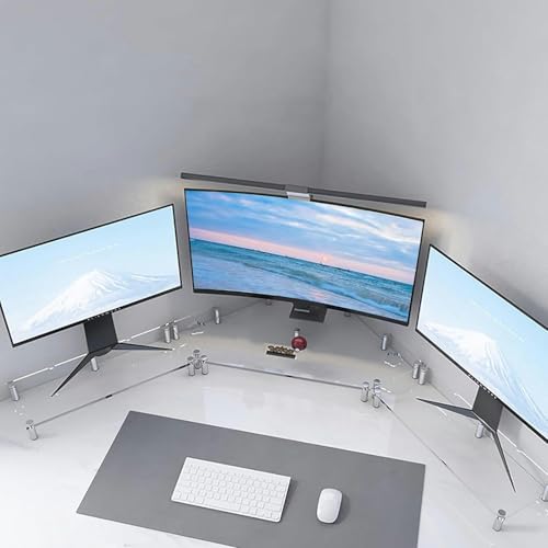 Rehausseurs d'écran d'angle parfaits pour télétravail et gain de place sur grand bureau