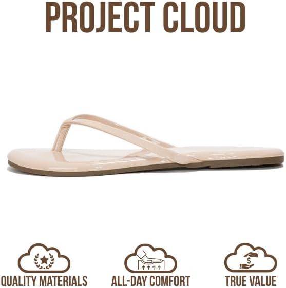 Project Cloud Flip Flops for Women Footwear- Lightweight and Memory Foam Insole Sandals for Women 2026 - Durable Non-Slip Beach Essentials Flats for Women Sandals (Foundations, NUDEPA, 6) - Image 3