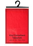 Davies Products 52' X 52' Red Vinyl Flannelback Tablecloth Christmas And All Year Round (d104)