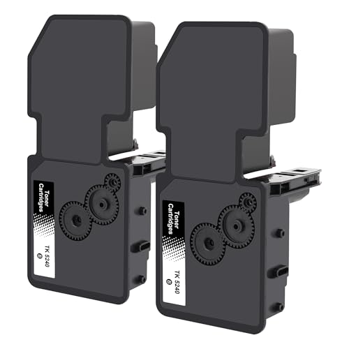 Jhaan TK5240 Cartucho Tóner Compatible para Kyocera TK-5240K TK5240 TK5240K para Kyocera Ecosys M5526cdw M5526cdn P5026cdw P5026cdn TK-5240C TK-5240Y TK-5240M (2 Negro) ⭐