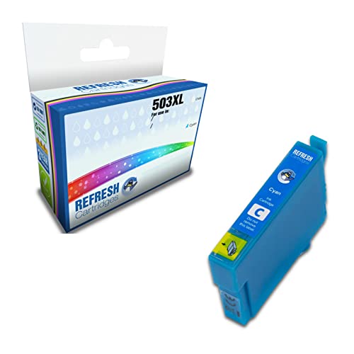 Remanufactured 503XL (C13T09R24010) High Capacity Cyan Ink Cartridge Replacement for Epson Printers