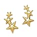 18K Gold Plated Triple Star Climber Earrings 925 Silver Post Star Stud- 100% Exclusive