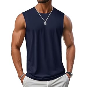 MAGCOMSEN Men’s UPF 50+ Tank Top Workout Sleeveless Muscle Shirts Lightweight Casual Cooling Sleeveless Shirt for Gym Beach