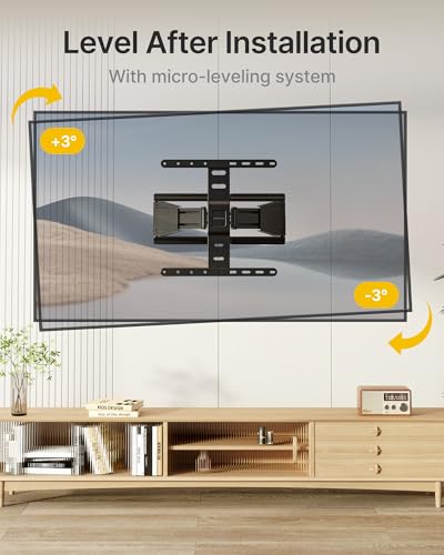 Image of monTEK 0.77 inch Ultra Slim TV Wall Mount for 37-75 Inch TVs, up to 143 lbs | Low Profile Full Motion TV Bracket, Smooth Swivel /Tilt /Level, Articulating Dual Arms, Max VESA 400x400mm, Fits 16 inch /18 inch Studs