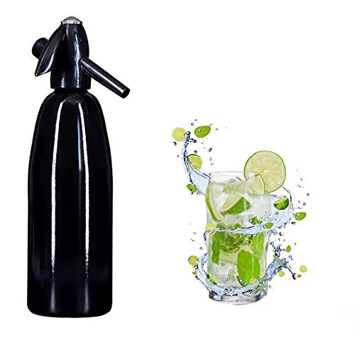 Professionelle Alloy Soda Syphon Wasser-Hersteller, 1L Soda Siphon-Flasche Mit Druckregler Für Fruchtsaftgetränke Cocktail,Schwarz Cover