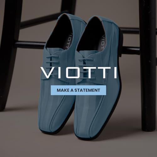 Image of Viotti 179, Casual Dress Oxford Shoes for Men, Satin Striped Lace-Ups, Men's Business Casual Leather & Satin Shoe, for All Formal Occasions