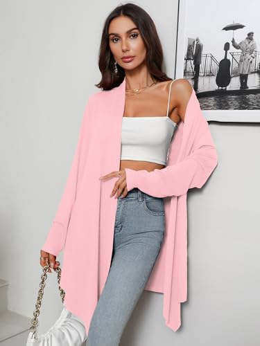 Image of Women's Lightweight Open Front Cardigans Casual Soft Drape Spring Summer Fall Cardigan S-3XL