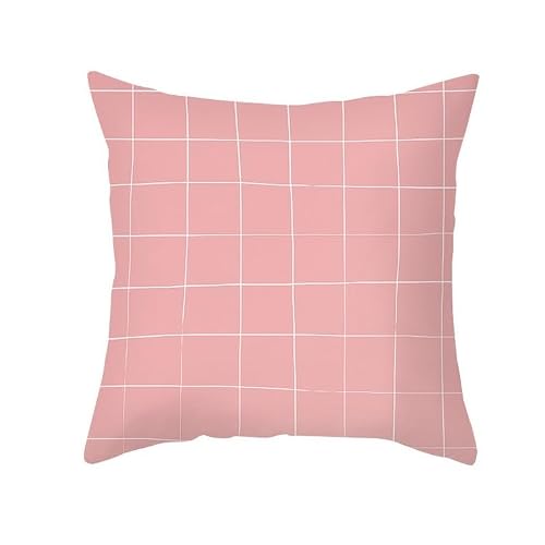 Chenlane Silk Neutral Couch Pillow Covers Deep Cushion Outdoor Lattice, Pink Individual Exquisite Prints 50x50 cm, 1Pcs