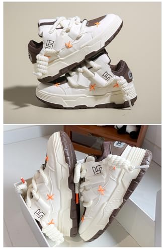 Women's Colorblock Patchwork Bootlace Worm Lace Up Low Top Athletic Sneakers, Trainers for Women, Casual Comfortable Sports Shoes, Designer Casual Sneakers for Women Daily Walking Fall4