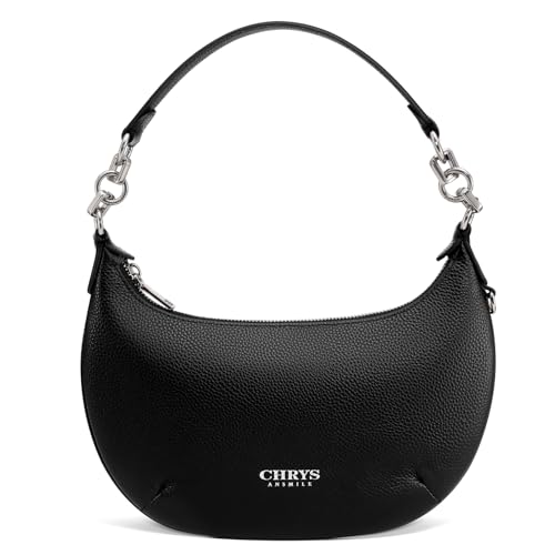 Bolso pequeño negro con cadena plateada para mujer miniatura 1