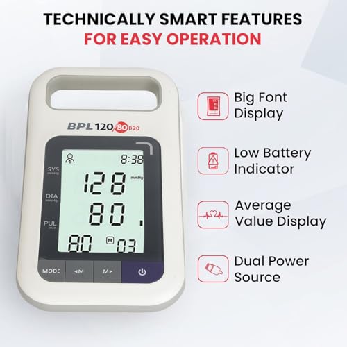 Image of BPL Medical Technologies B20 Large Digital Blood Pressure Monitor|LCD Display|BP Apparatus for Home & Hospital|Hypertension & Managing Heart Health Device - White