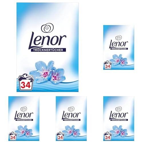 Lenor Trocknertücher Aprilfrisch - 34 Tücher (Packung mit 5)